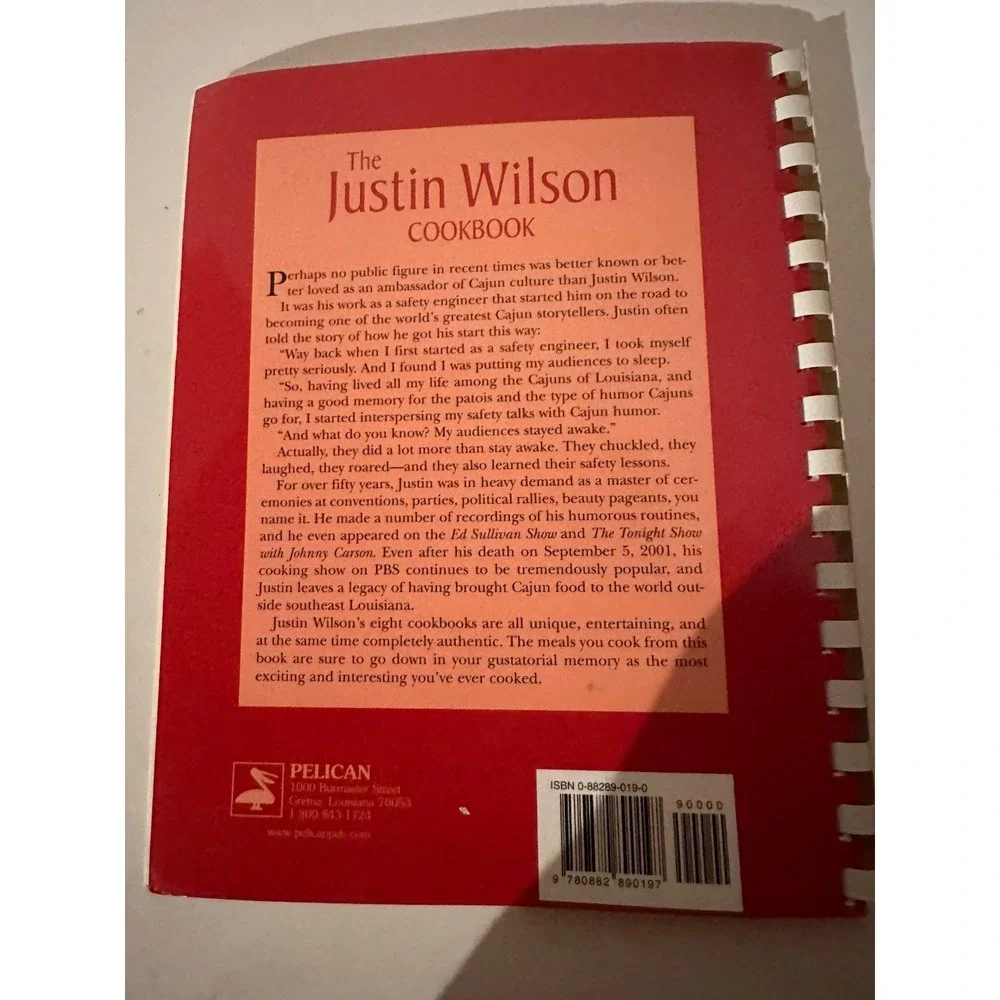 THE JUSTIN WILSON COOK BOOK Cajun VTG Excellent Condition Spiral Bound‎ PBS TV